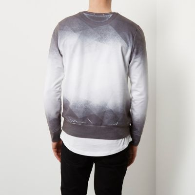 White geo faded sweatshirt